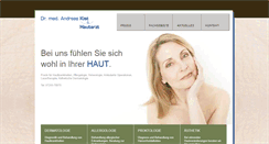 Desktop Screenshot of hautarzt-kist.de